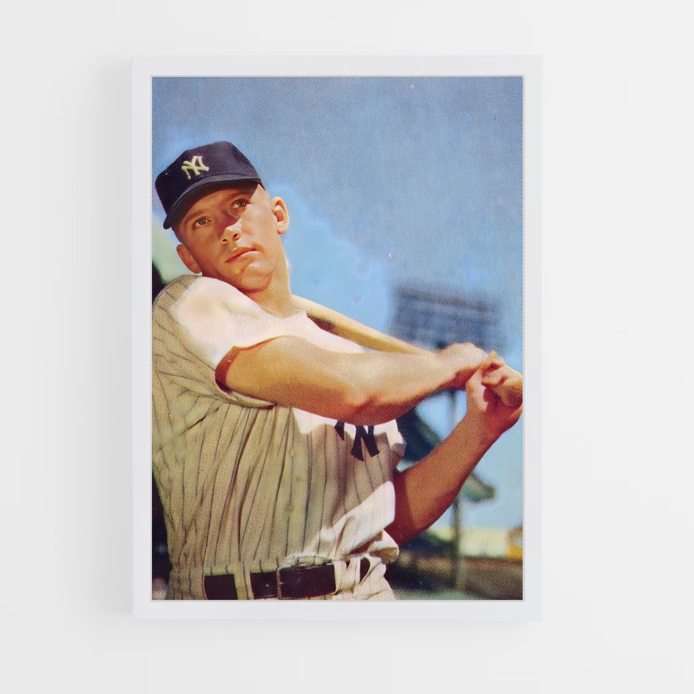 Poster Mickey de mantle batte – affiche Baseball (vue 3)